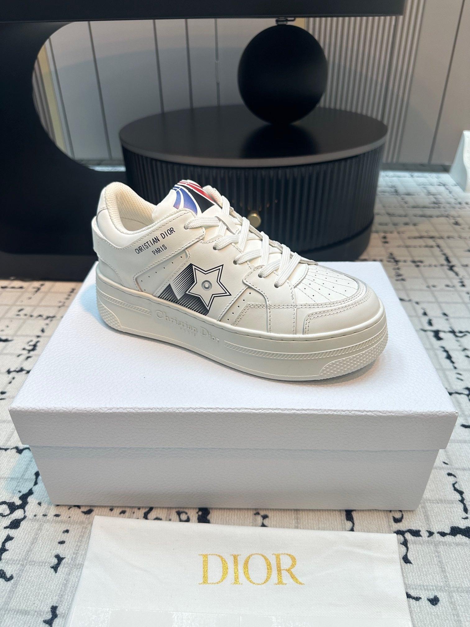 DOR Star Platform Sneaker White Calfskin and Suede-164