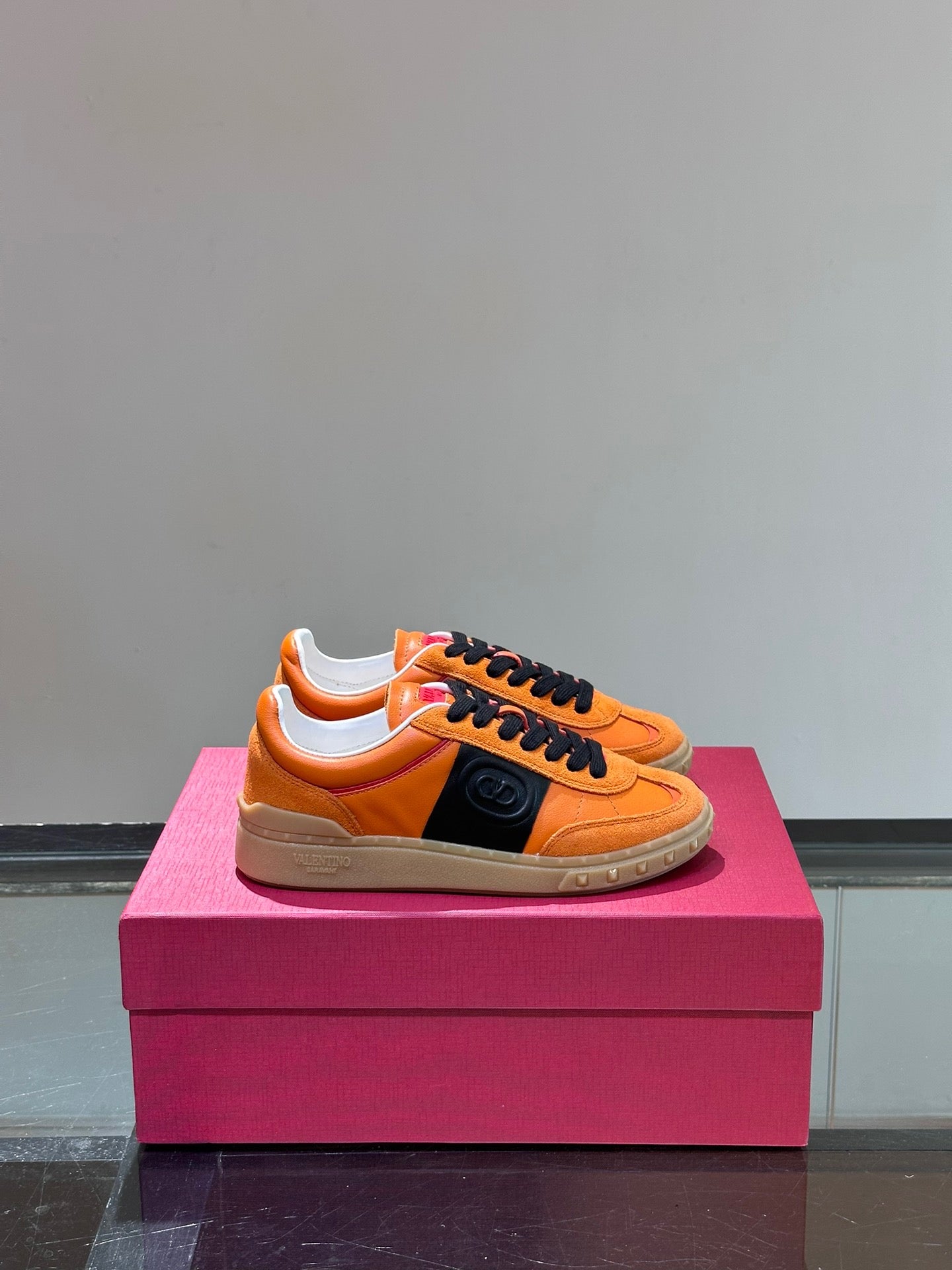 VAL Orange Shoes -175 Designer Sneakers