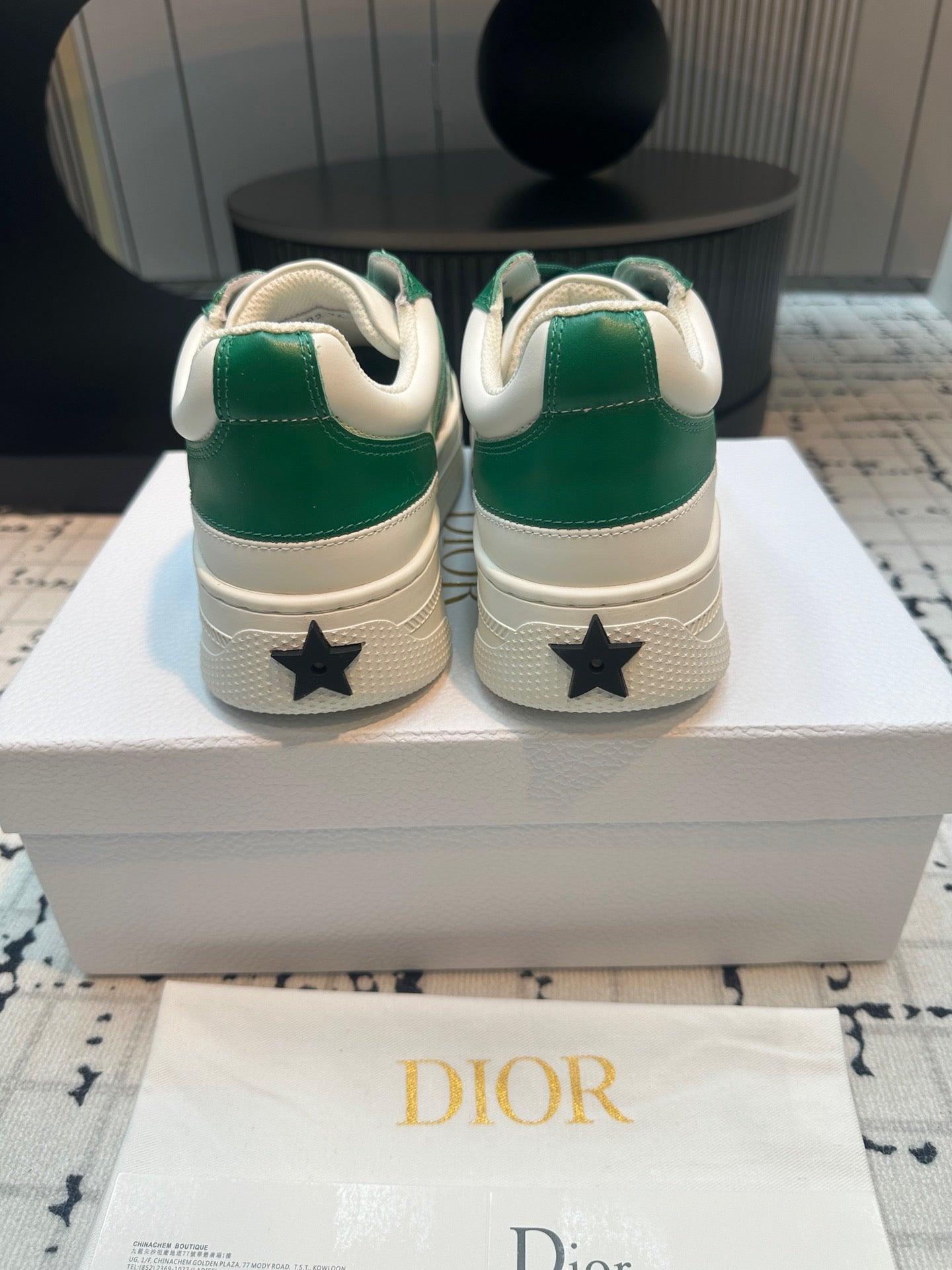 DOR Star Platform Sneaker Green Calfskin and Suede-163