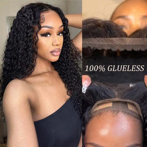 Bleached Knots | Ready & Go Glueless Wigs 8x5 HD Transparent Lace Closure Curly Human Hair Wigs hermosahair