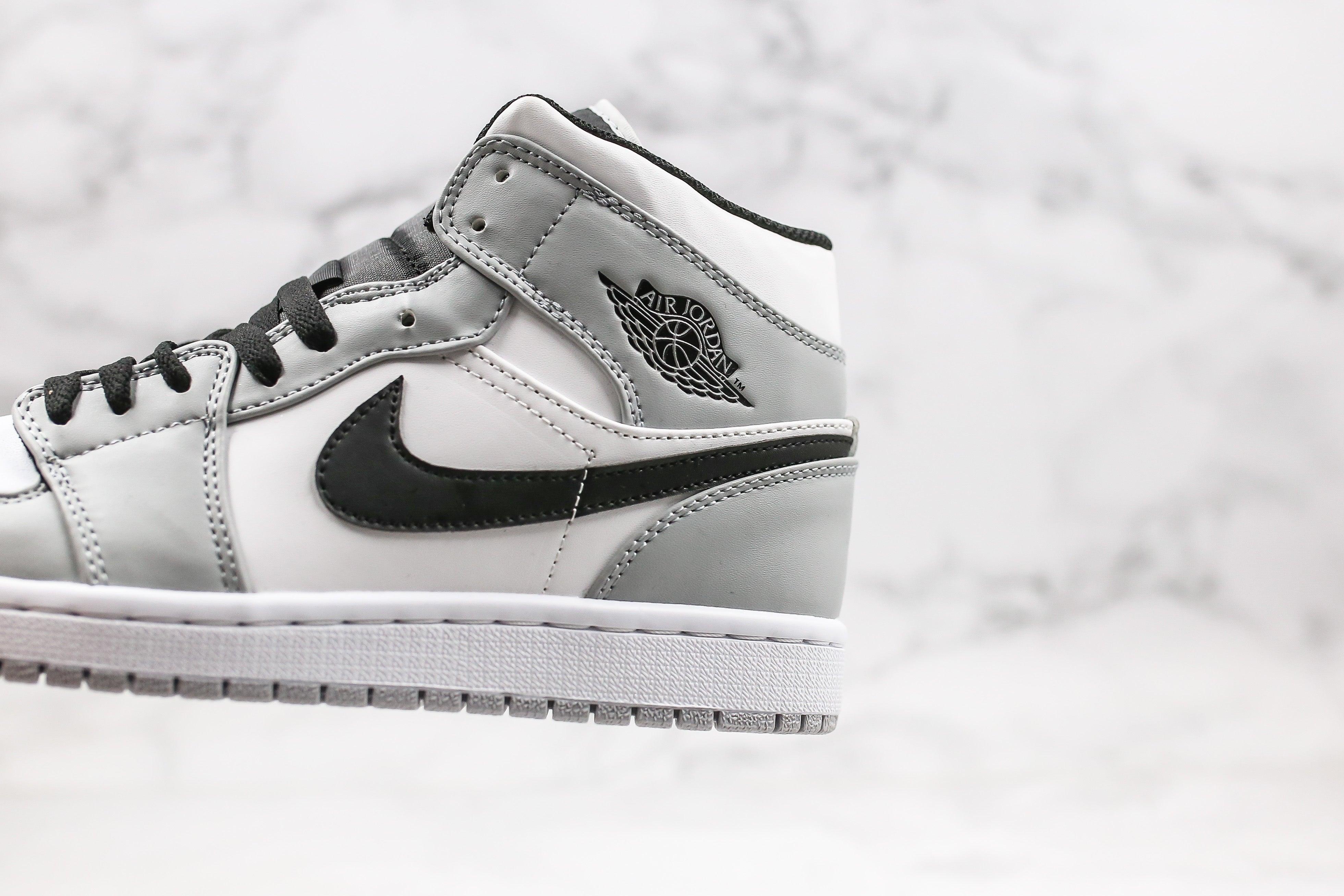 Custom Jordan 1 Mid Light Smoke Grey High Q - sneakerhypesusa