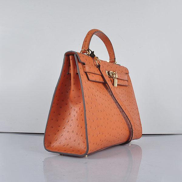 HMS Kelly 32cm Ostrich Vein 6108 Orange Golden Kilta bags