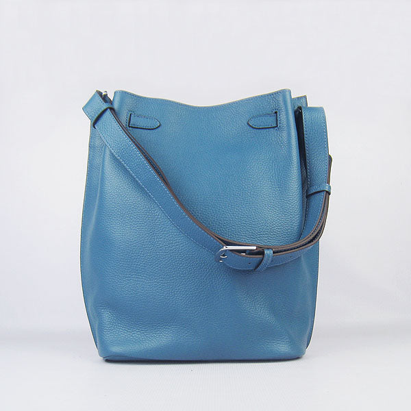 Nappa Leather Shoulder Bag H2804 blue Silver Kilta bags