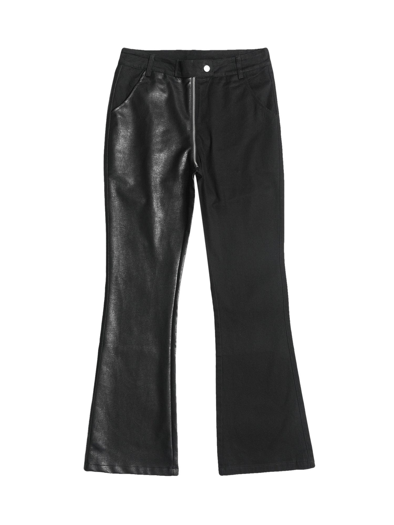 1984 High Street PU Leather Patchwork Pants