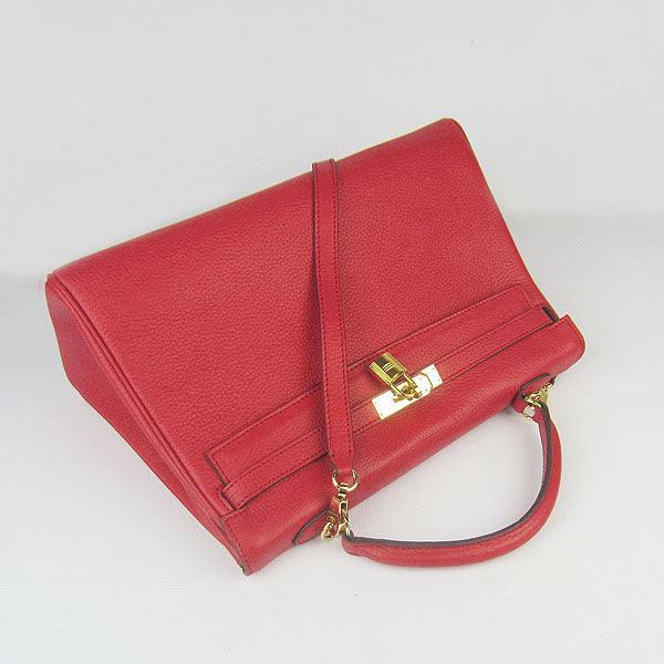 Kelly 35cm Togo Leather Handbag Red/Golden Kilta bags