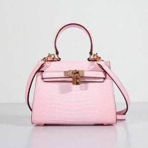 Kelly 20cm Lizard Leather Bag Pink Gold Kilta bags