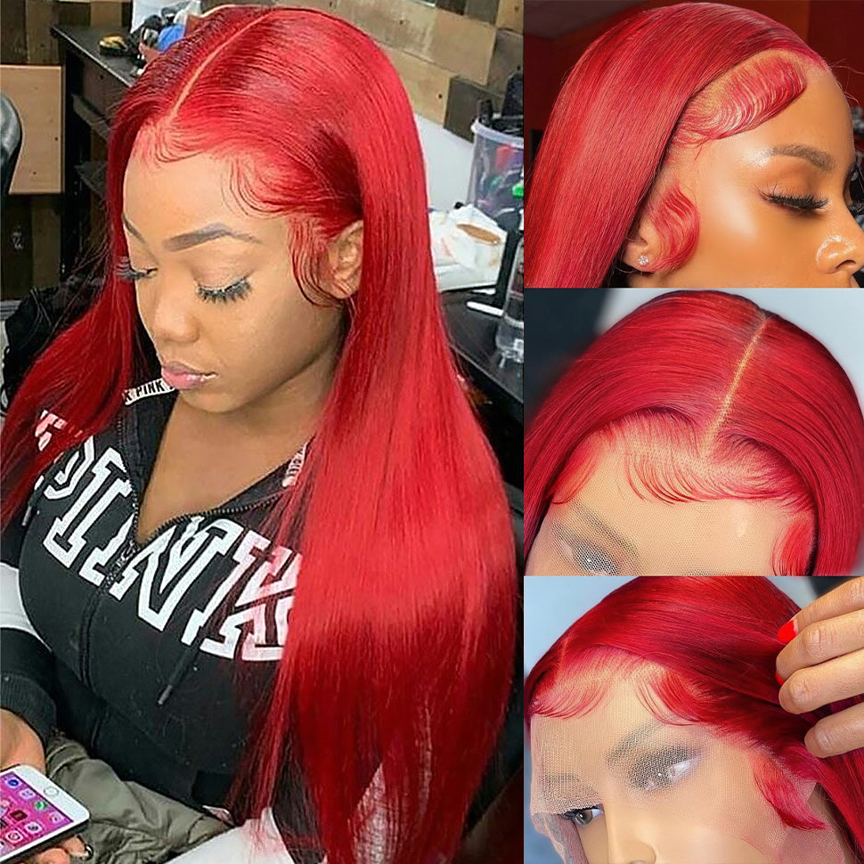 Red Lace Front Human Hair Wigs 13x4/13x6 Body Wave & Straight Wig Glueless Frontal Wig Hermosa Hair