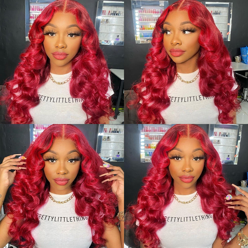 Red Lace Front Human Hair Wigs 13x4/13x6 Body Wave & Straight Wig Glueless Frontal Wig Hermosa Hair