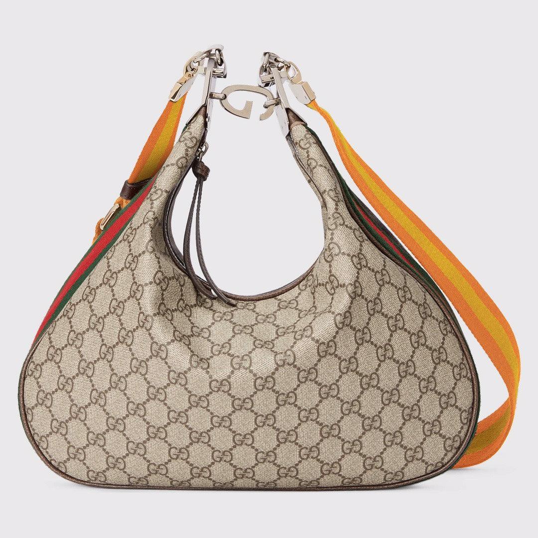 gg Atache Large Shoulder Bag Beige And Multicolor For Women, Women&#8217;s Bags 13.8in/35cm gg‎ ‎‎‎702823 96GRN 4091