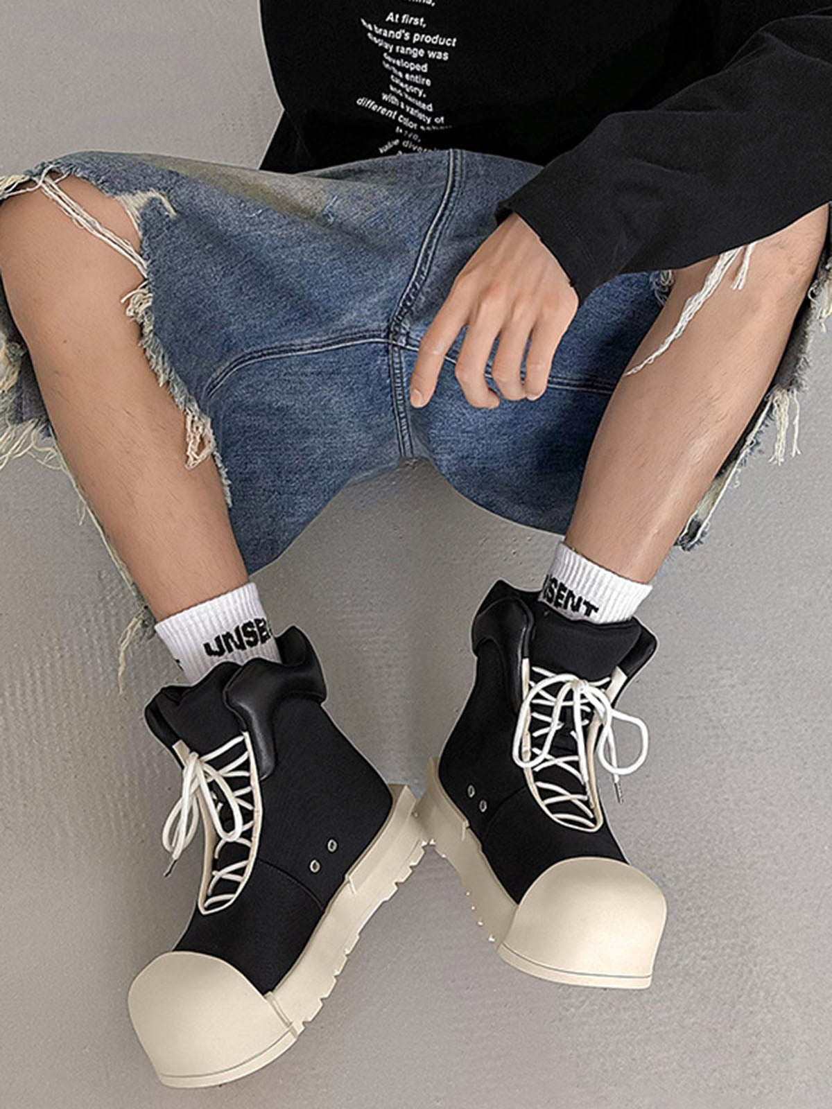 Sneakerhill High Top Canvas Platform Sneakers - 1984