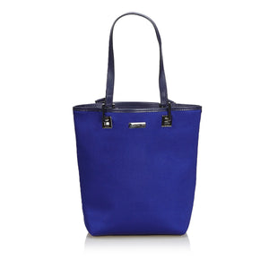 GG Blue Canvas Fabric Tote Bag Italy