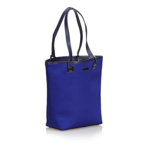 GG Blue Canvas Fabric Tote Bag Italy