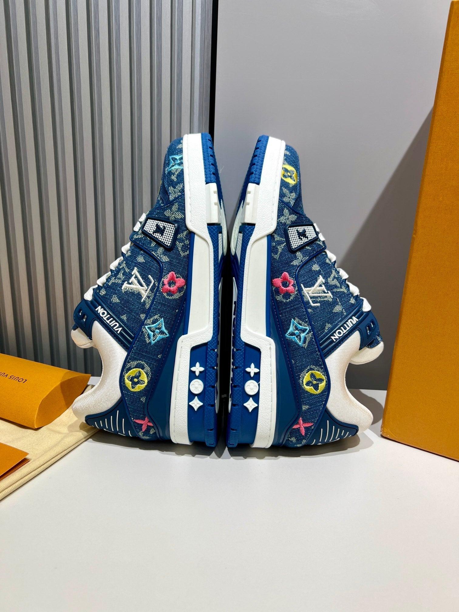 LUV Embroidered Denim Blue Trainer  Sneakers-076