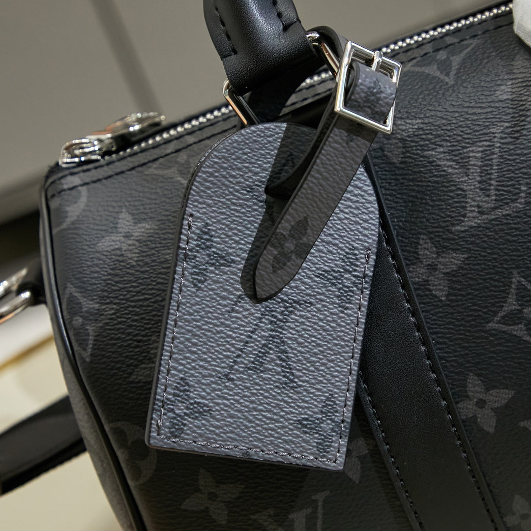 New Fashion Bags LV Monogram Eclipse Reverse Keepall 25 sneakeronline