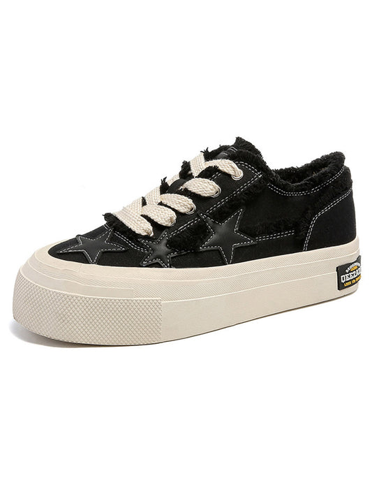 Sneakerhill Star Patch Embroidered Canvas Shoes - 1984