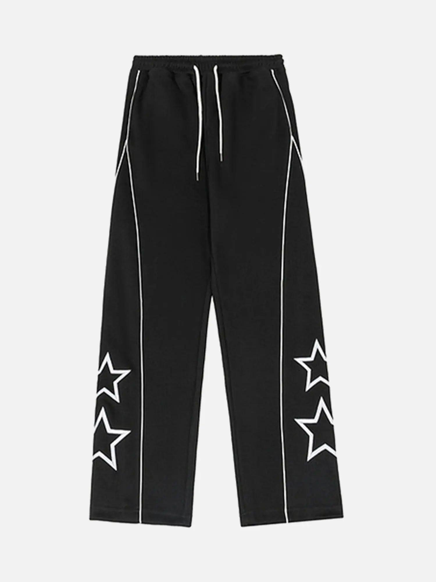 American Retro Trendy Star Print Casual Sweatpants SP240328KAAD