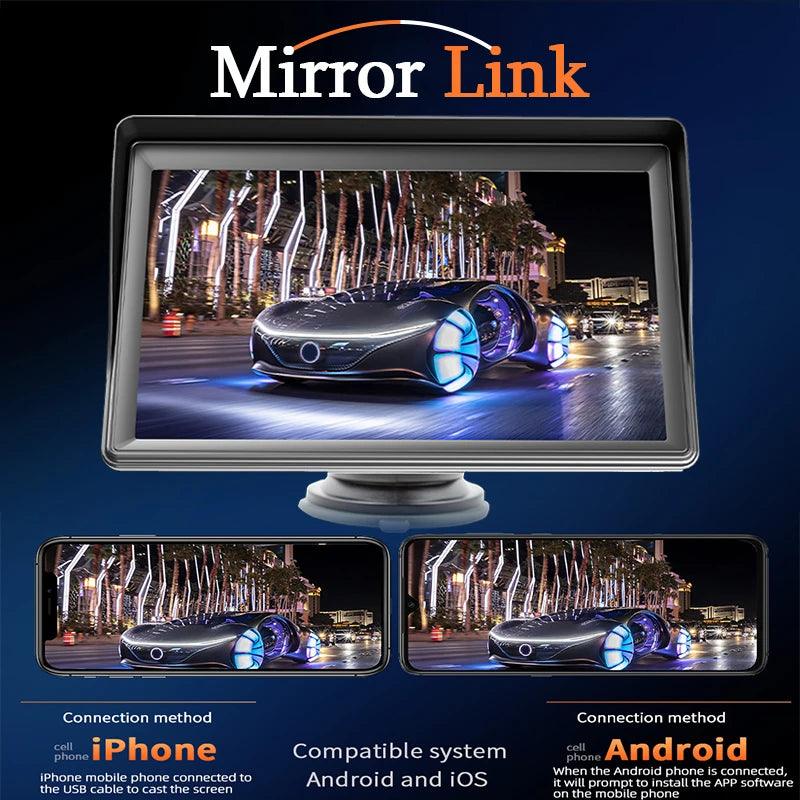 7inch CarPlay Android Auto Car Radio Multimedia Video Player Portable Touch Screen With USB AUX For Rear View Camera