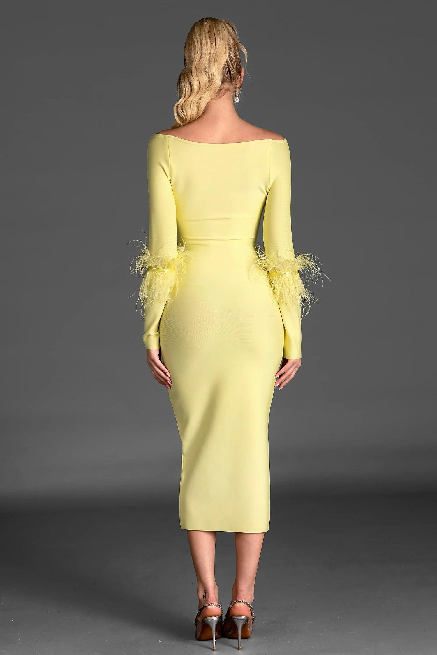 Hondra Long Sleeve Cutout Bandage Dress