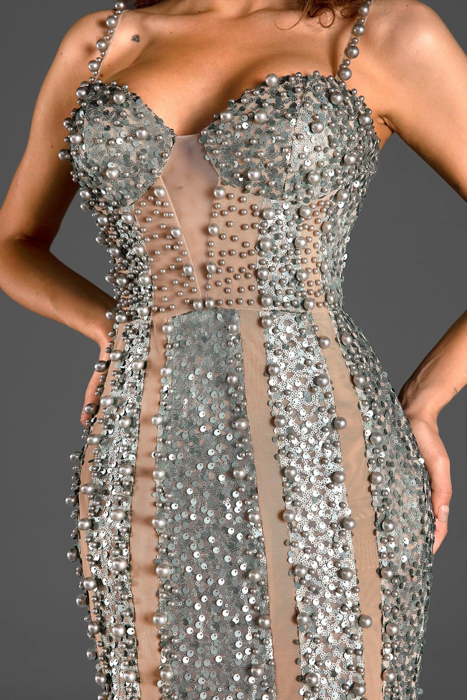 Lazilis Bead Patchwork Sequin Dress