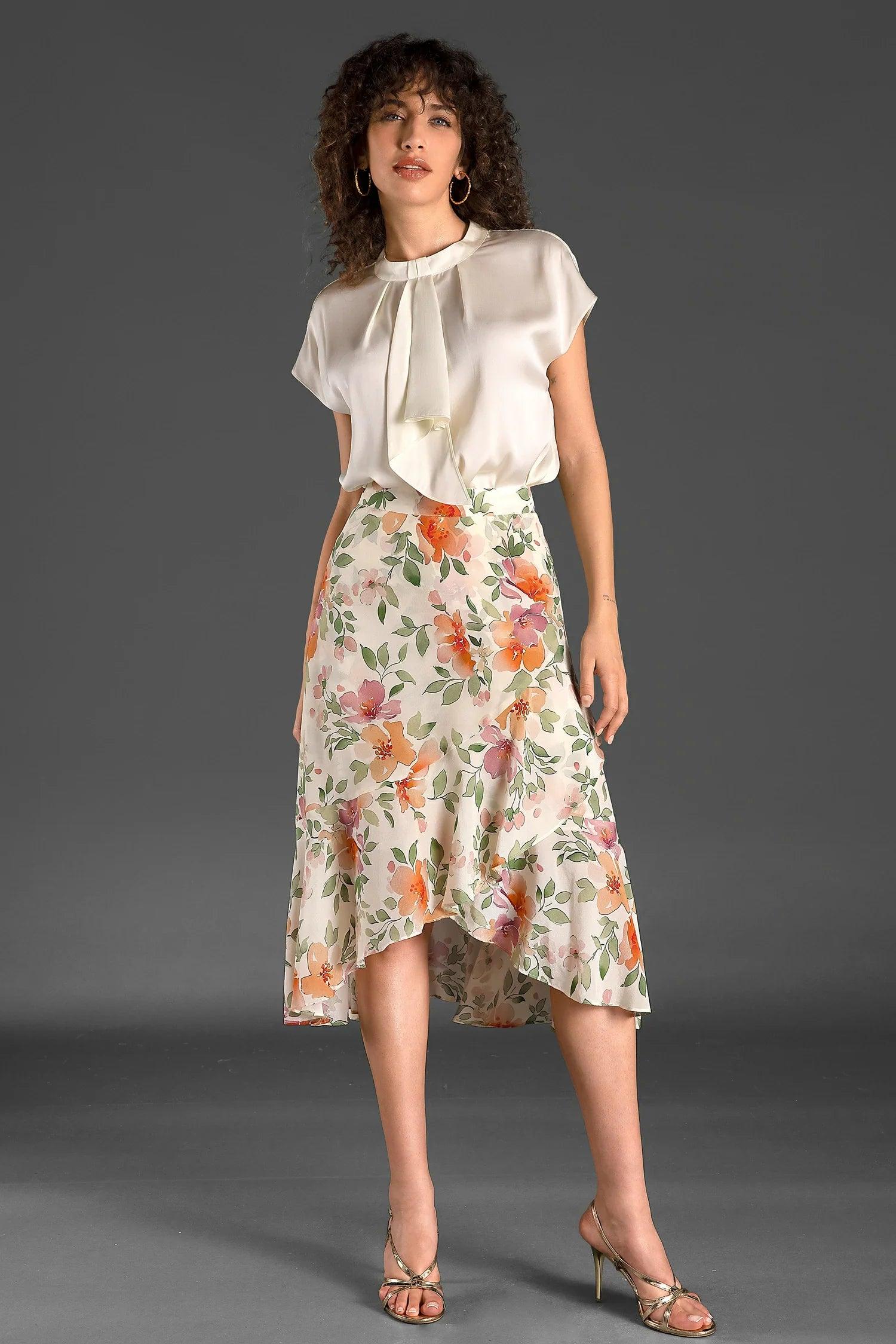 Tatoglou Floral Ruffle Skirt