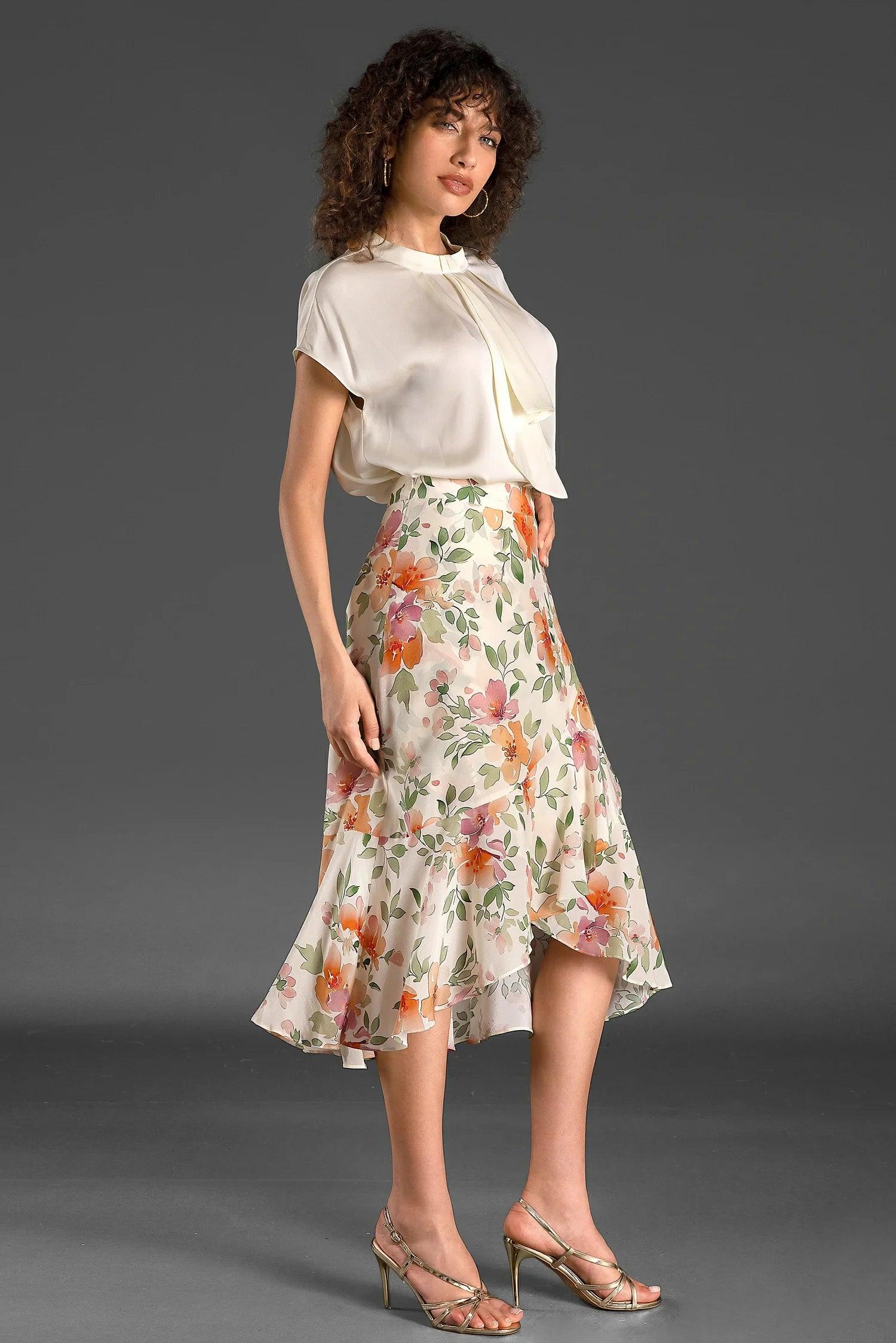 Tatoglou Floral Ruffle Skirt