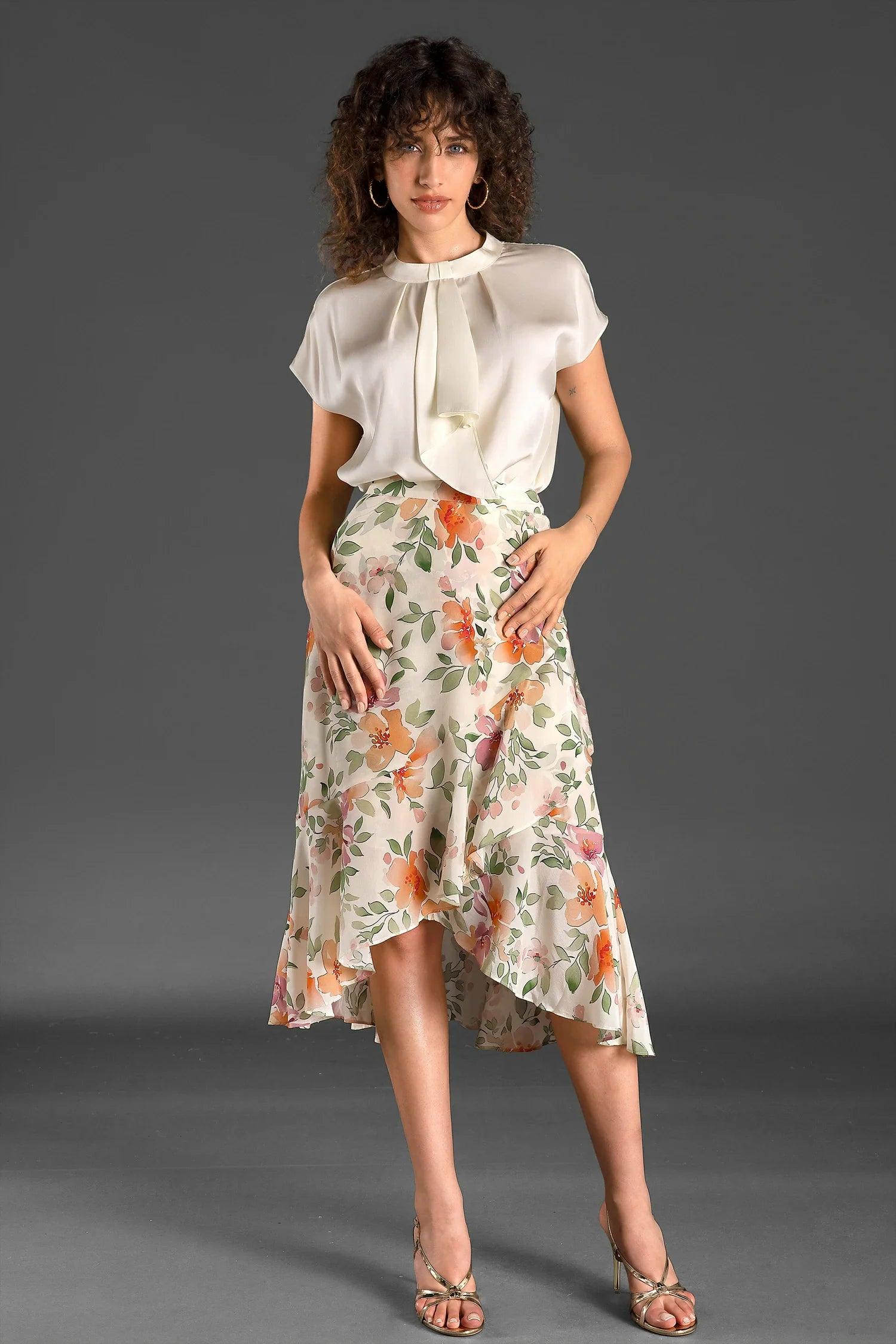 Tatoglou Floral Ruffle Skirt