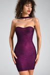 Stephanos Tube Diamond Mini Dress In Purple