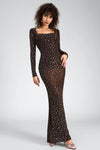 Safiya Rhinestone Sheer Mesh Dress