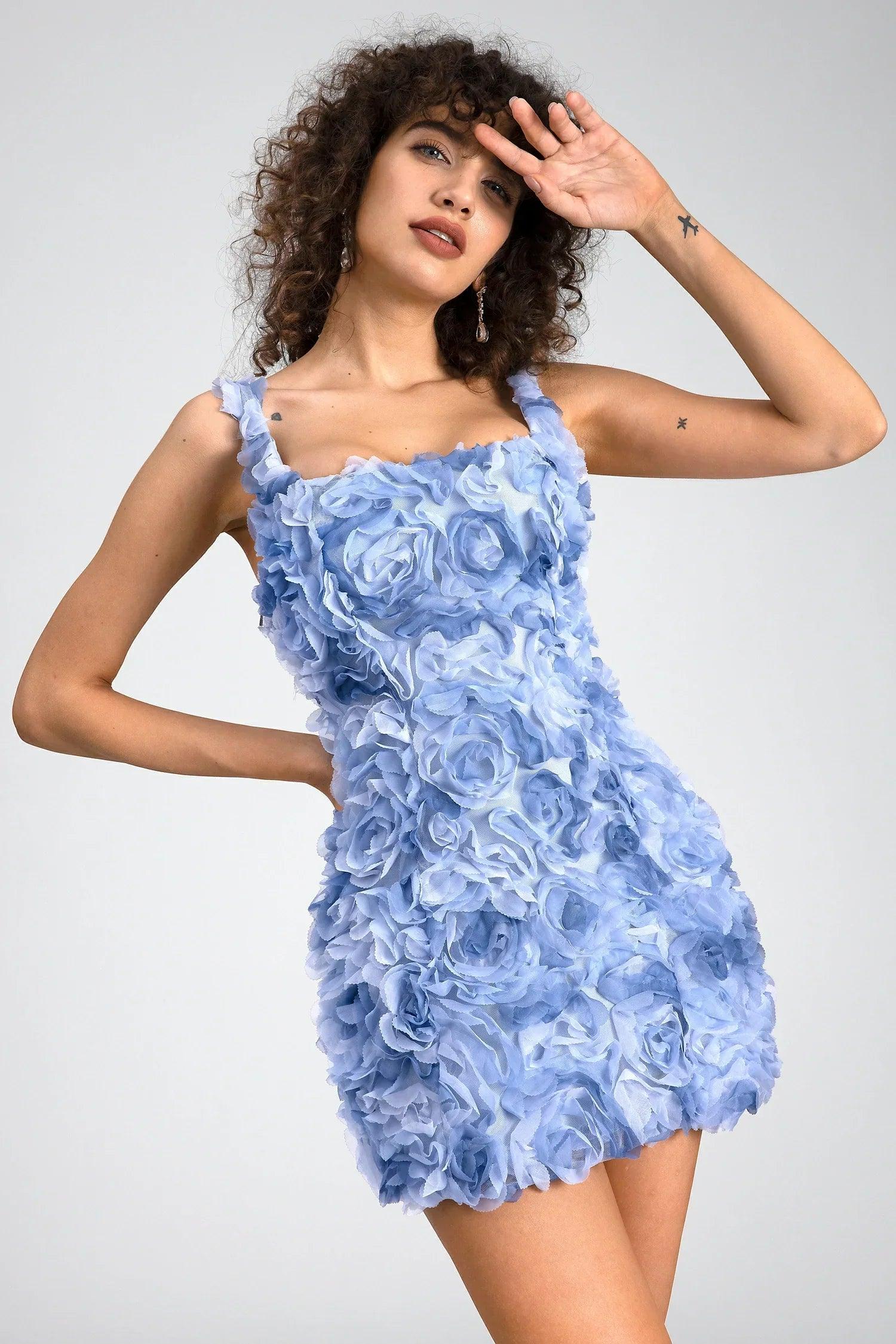 Fryni 3D Floral Mini Dress