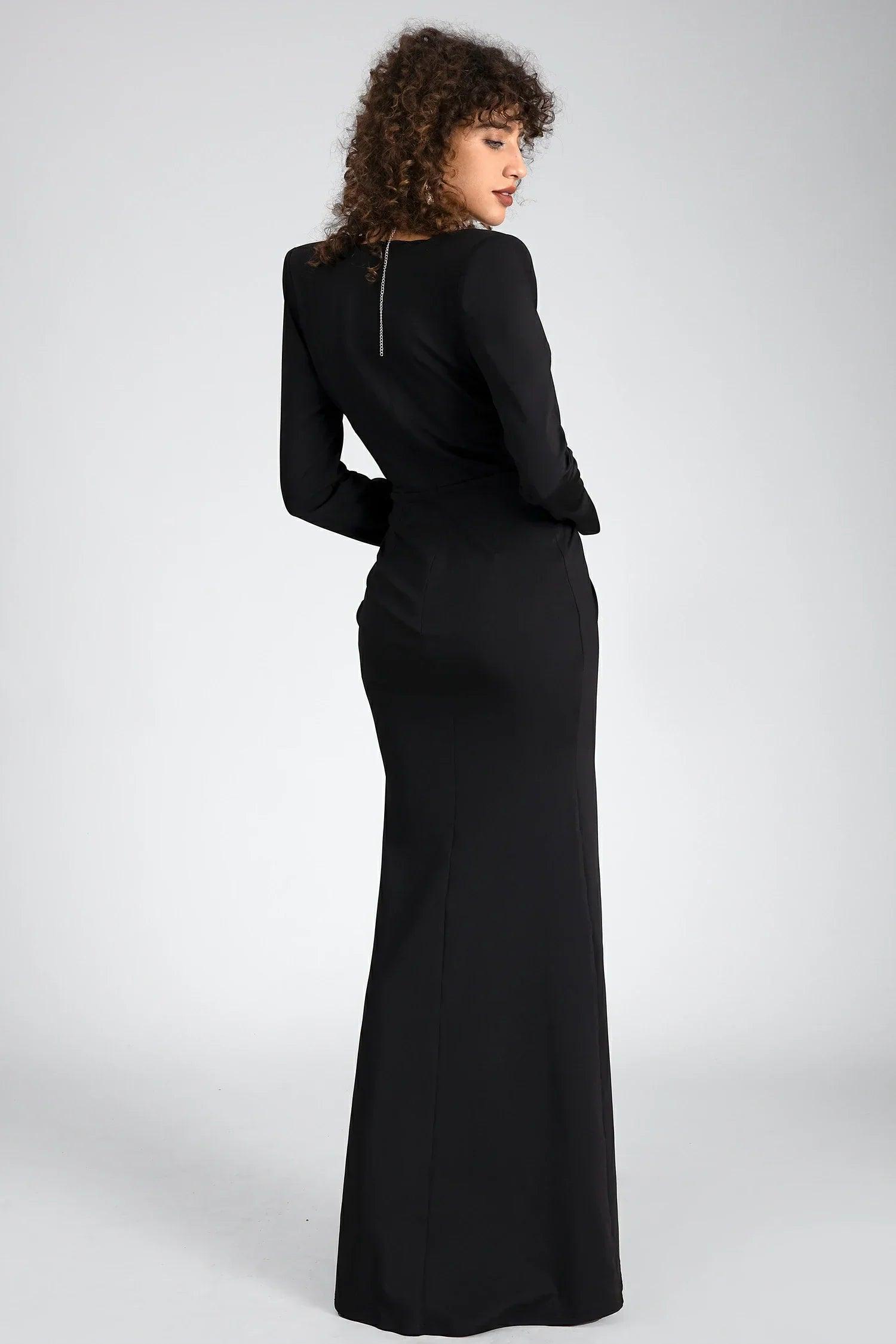 Simelis V-Neck Long Sleeve Maxi Dress