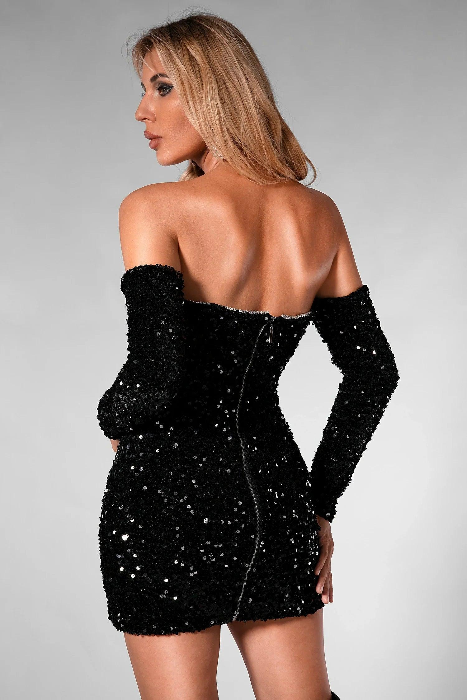 Osiris Diamond Sequin Mini Bodycon Dress