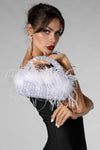 Bristin Ostrich Feather & Bead Bag