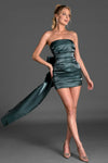 Pericles Satin Bow Draped Dress