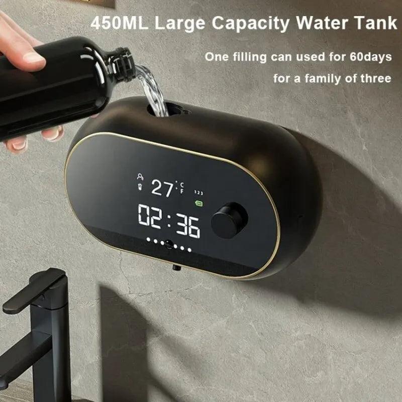 Creative Liquid Foam Soap Dispensers Time Temperature Display Human Body Induction Hand Wash Waterproof Automatic Soap Dispenser