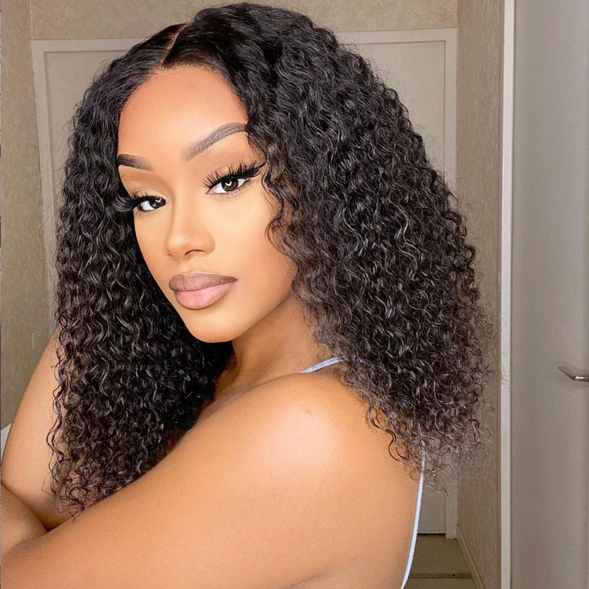 Ready To Go Glueless Curly Bob Wigs Pre Cut HD Lace Closure Wigs 100% Human Hair hermosahair