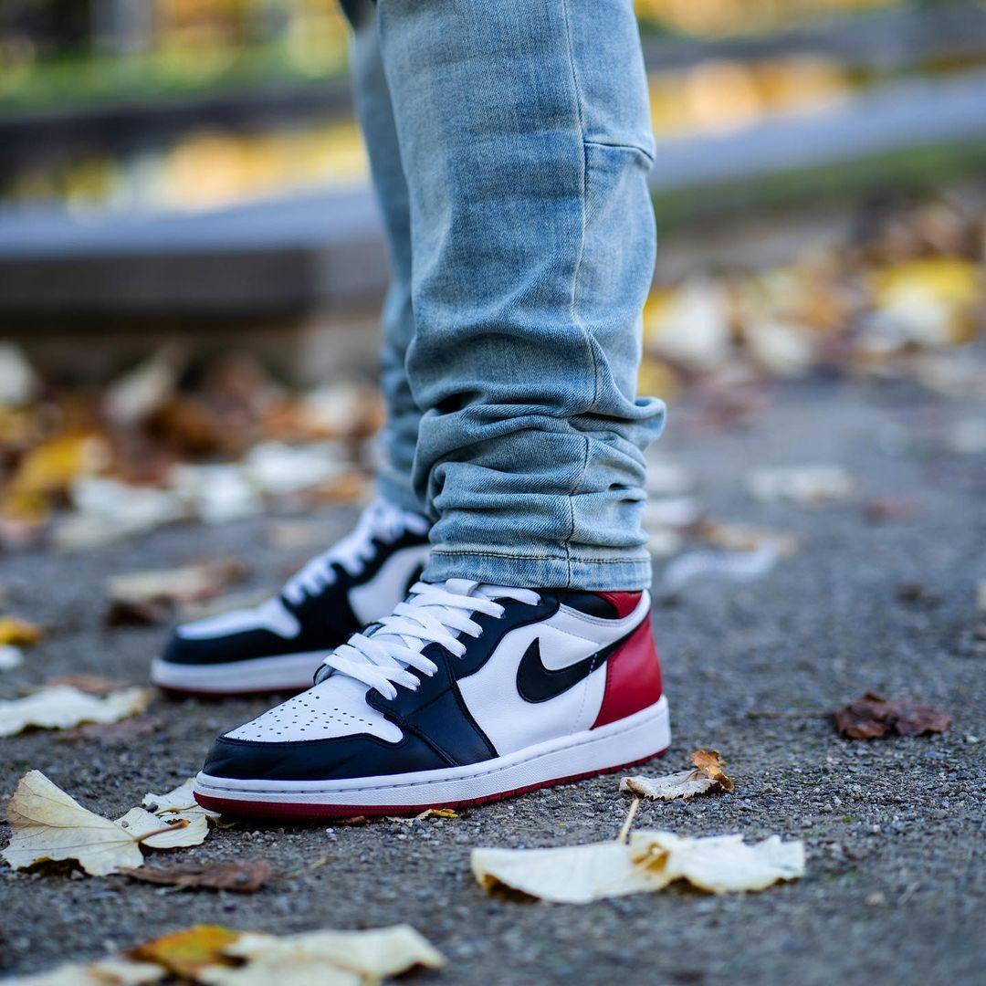 Custom Air Jordan 1 Black Toe Sneakers - sneakerhypesusa