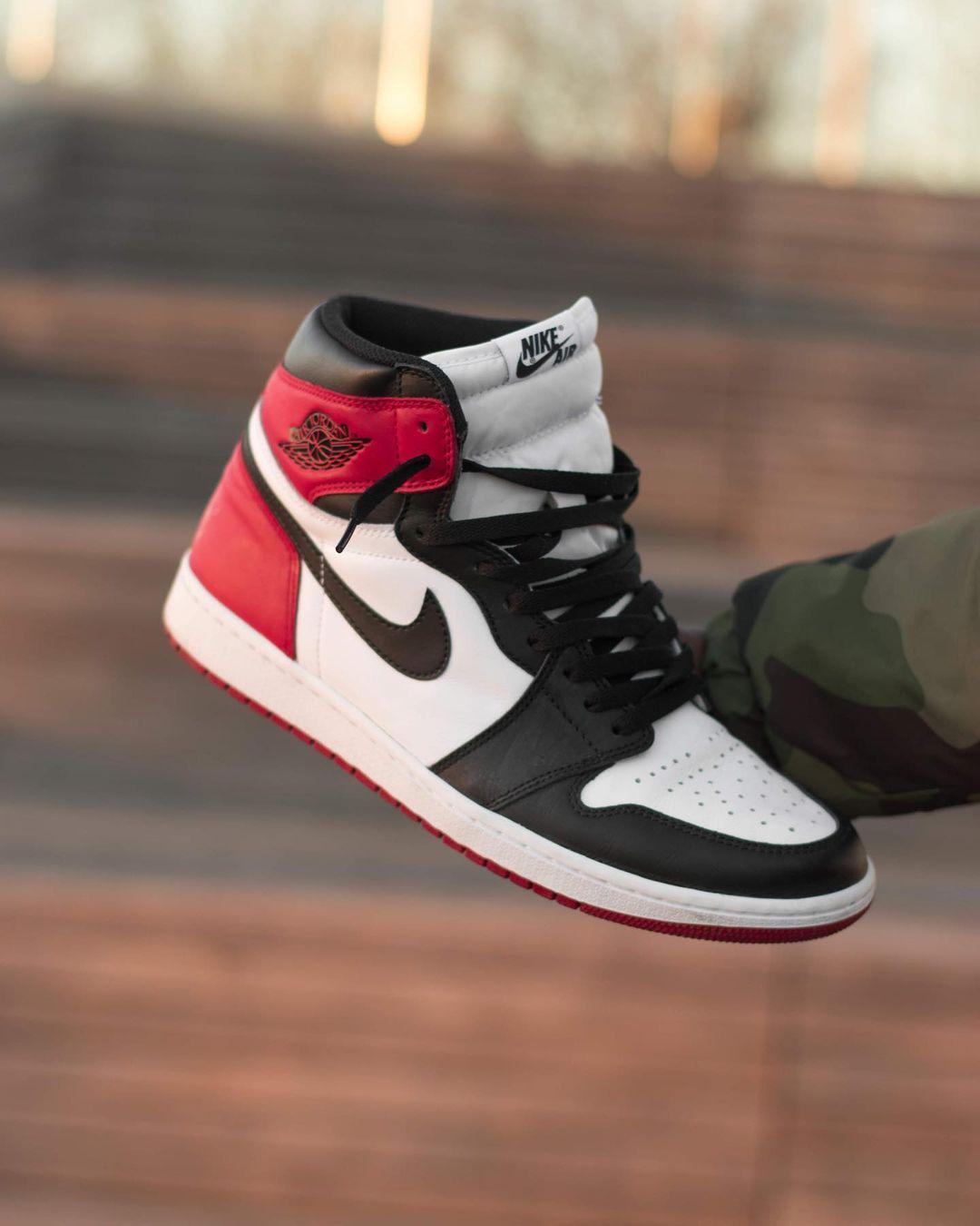 Custom Air Jordan 1 Black Toe Sneakers - sneakerhypesusa