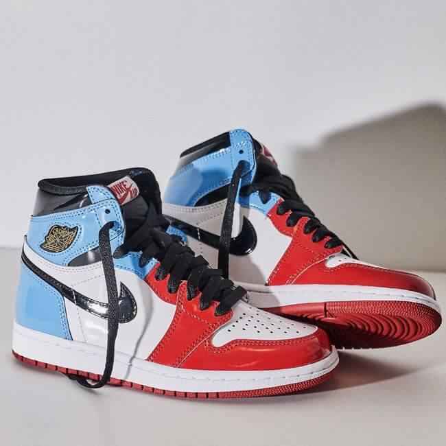 Custom Air Jordan 1 Blue Red Sneakers