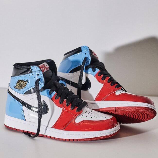 Custom Air Jordan 1 Blue Red Sneakers - sneakerhypesusa