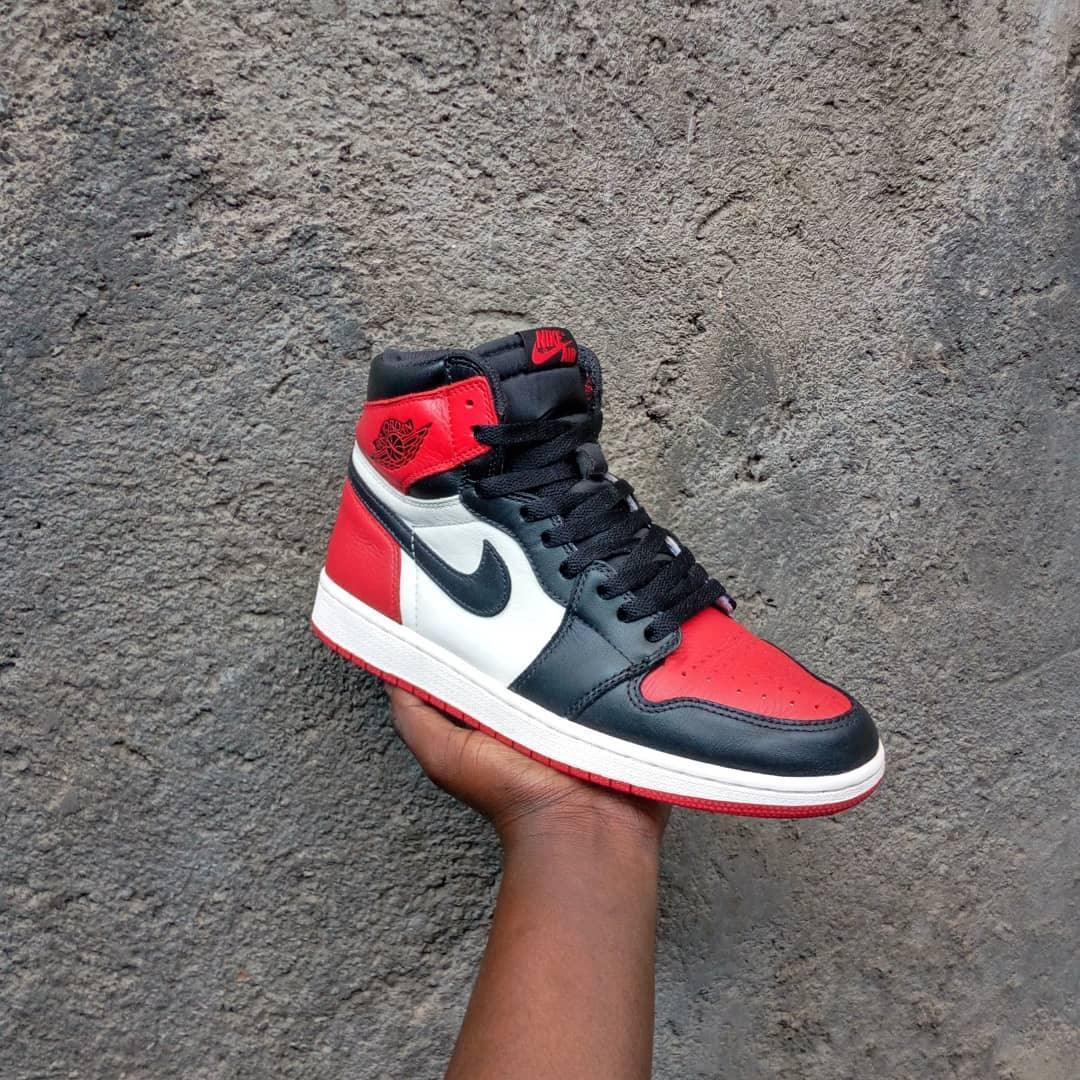 Custom Air Jordan 1 Bred Toe Sneakers - sneakerhypesusa