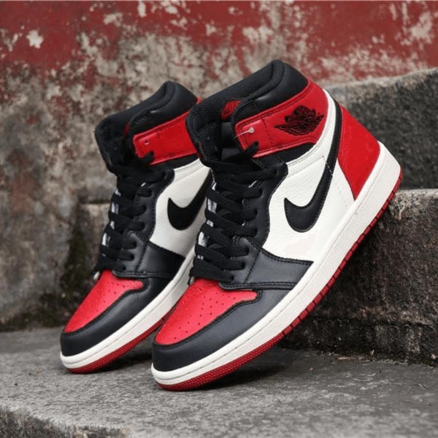 Custom Air Jordan 1 Bred Toe Sneakers - sneakerhypesusa