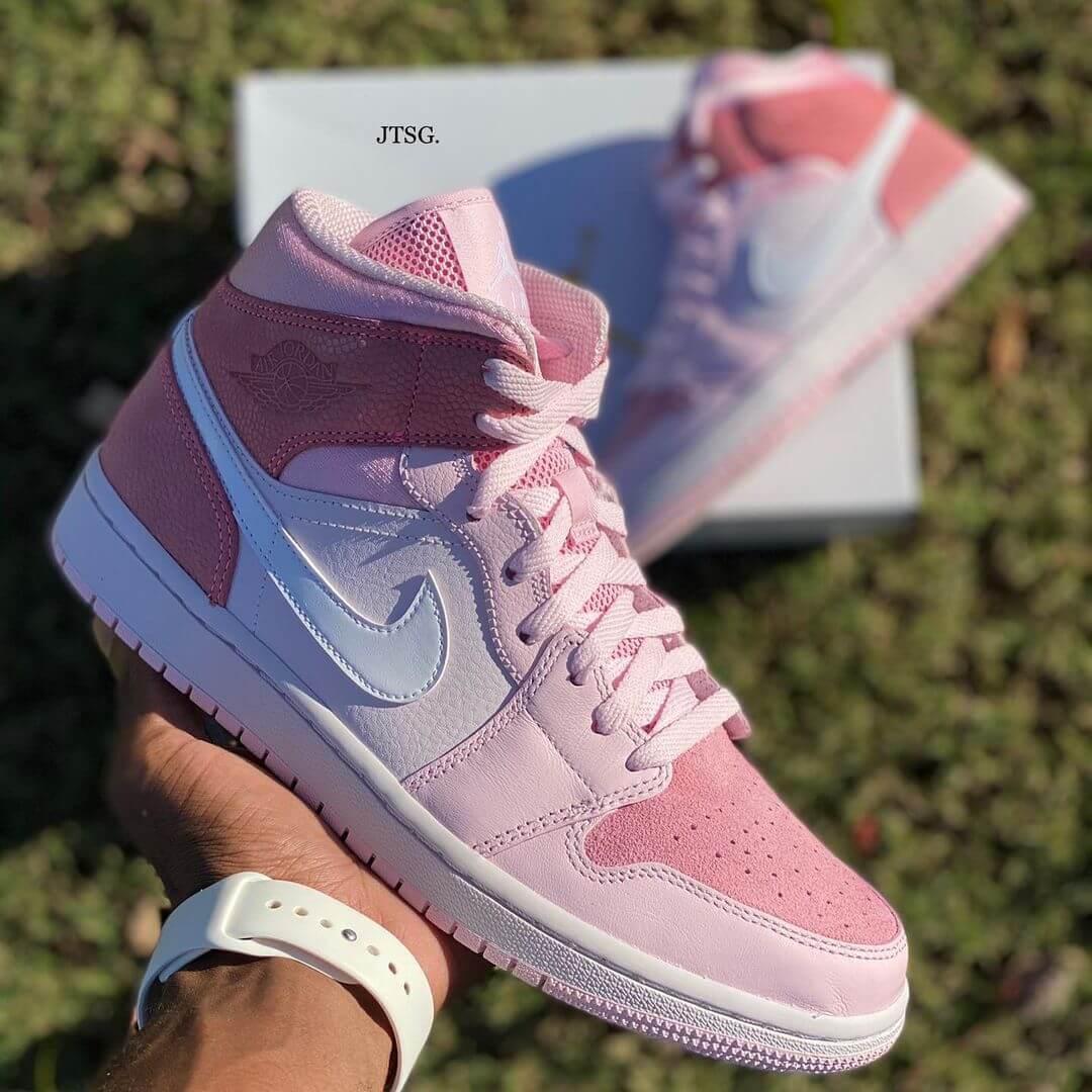 Custom Air Jordan 1 Digital Pink Sneakers - sneakerhypesusa