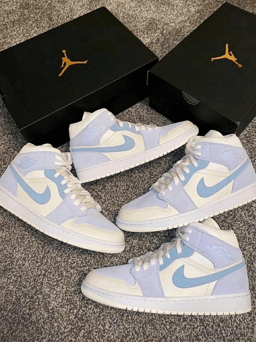 Custom Air Jordan 1 Light Blue Sneakers - sneakerhypesusa