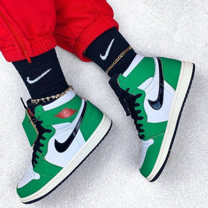 Custom Air Jordan 1 Lucky Green Sneakers - sneakerhypesusa