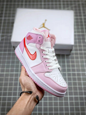 Custom Air Jordan 1 MID Pink Purple Valentine's Day - sneakerhypesusa