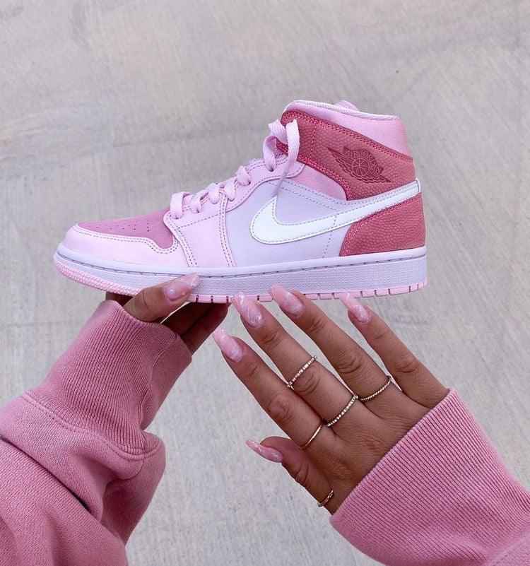 Custom Air Jordan 1 Mid Digital Pink High Q