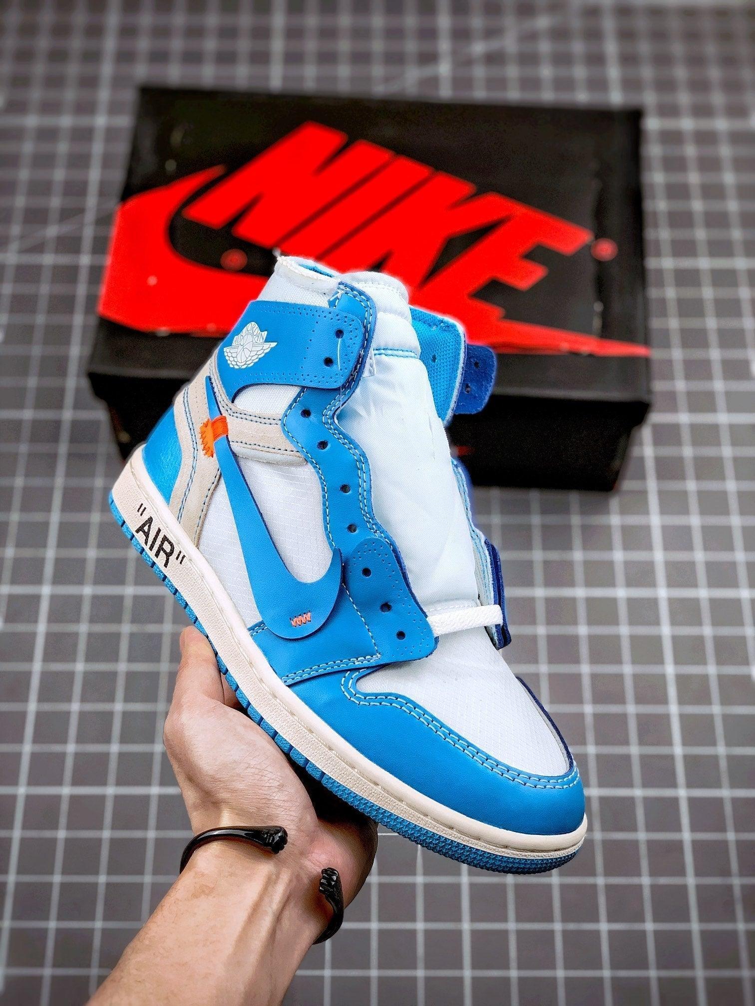 Custom Air Jordan 1 Retro High OG 'UNC' University Blue x OFF-W sneakerhypesusa