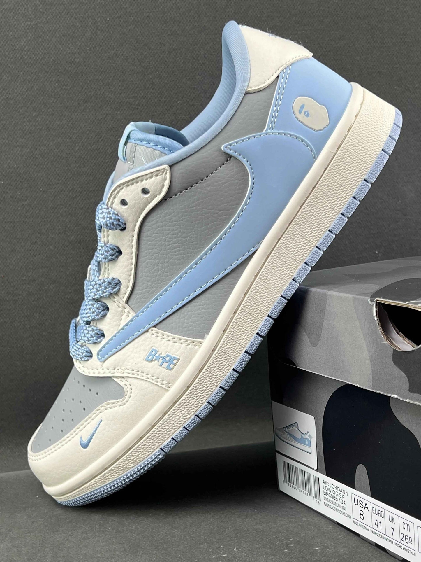 Custom Air Jordan 1 x Travis Scott x BAPE BB6588-104