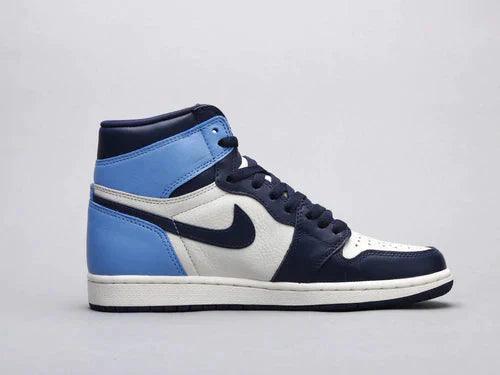 Custom Blue Black White Jordan 1 High Q AJ1 Obsidian UNISEX - sneakerhypesusa