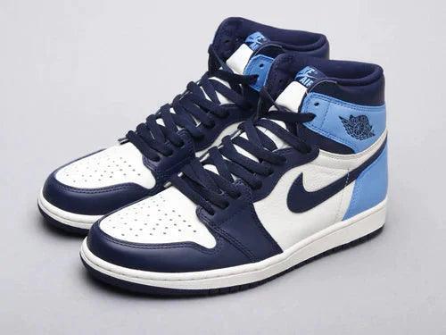 Custom Blue Black White Jordan 1 High Q AJ1 Obsidian UNISEX - sneakerhypesusa